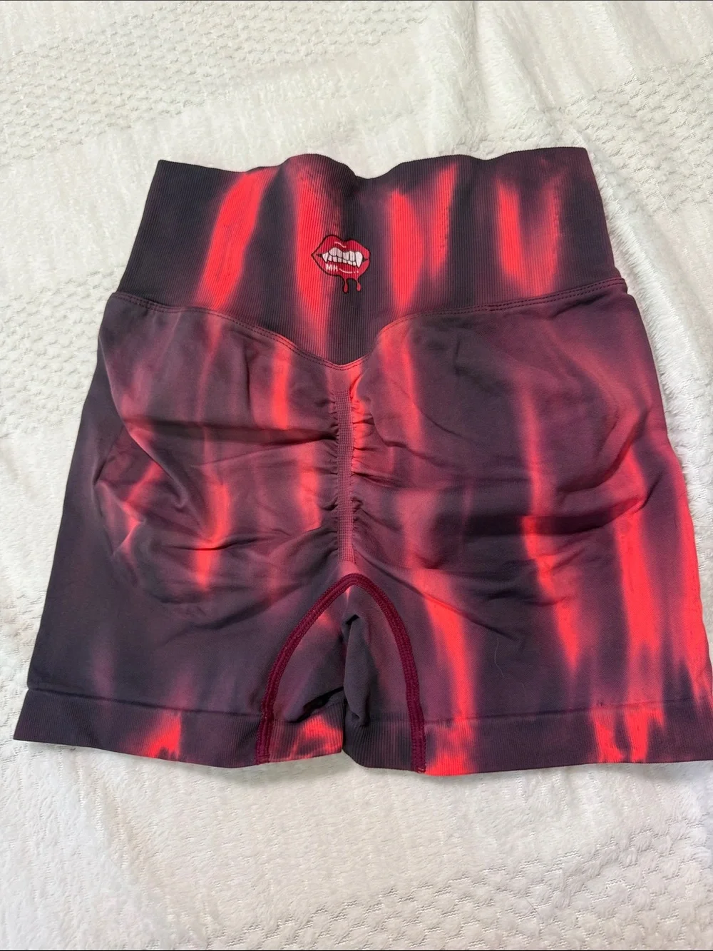 Women’s Athletic High-Rise Red Tie-Dye Performance Shorts
